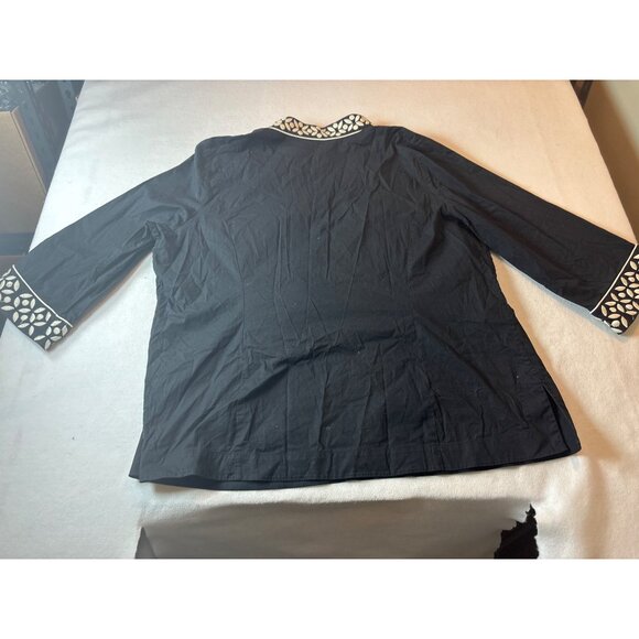 Go Silk Womens Black Tunic Top With Embroidered Detailing pit to pit 25 - Picture 7 of 9